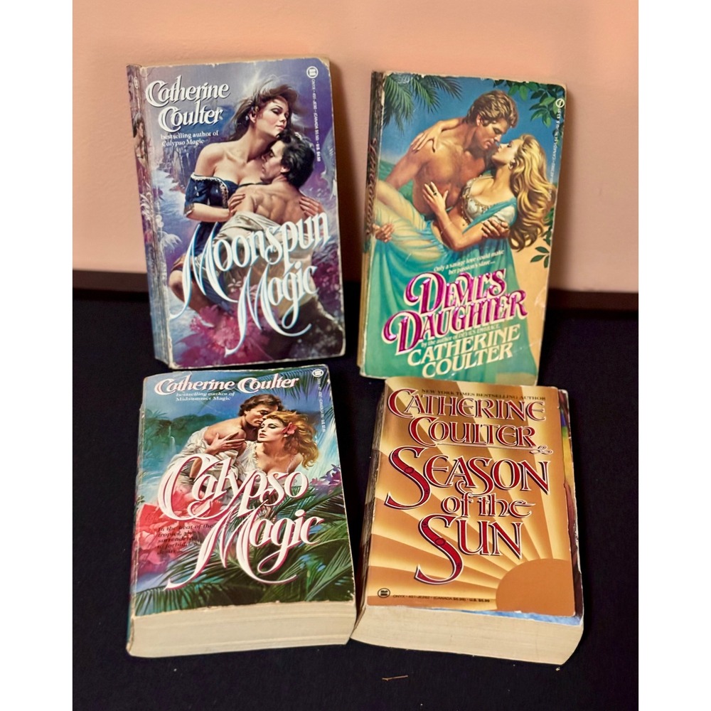 1st Ed Catherine Coulter Vintage Romance Novel Lot Paperback Moonspun Calypso